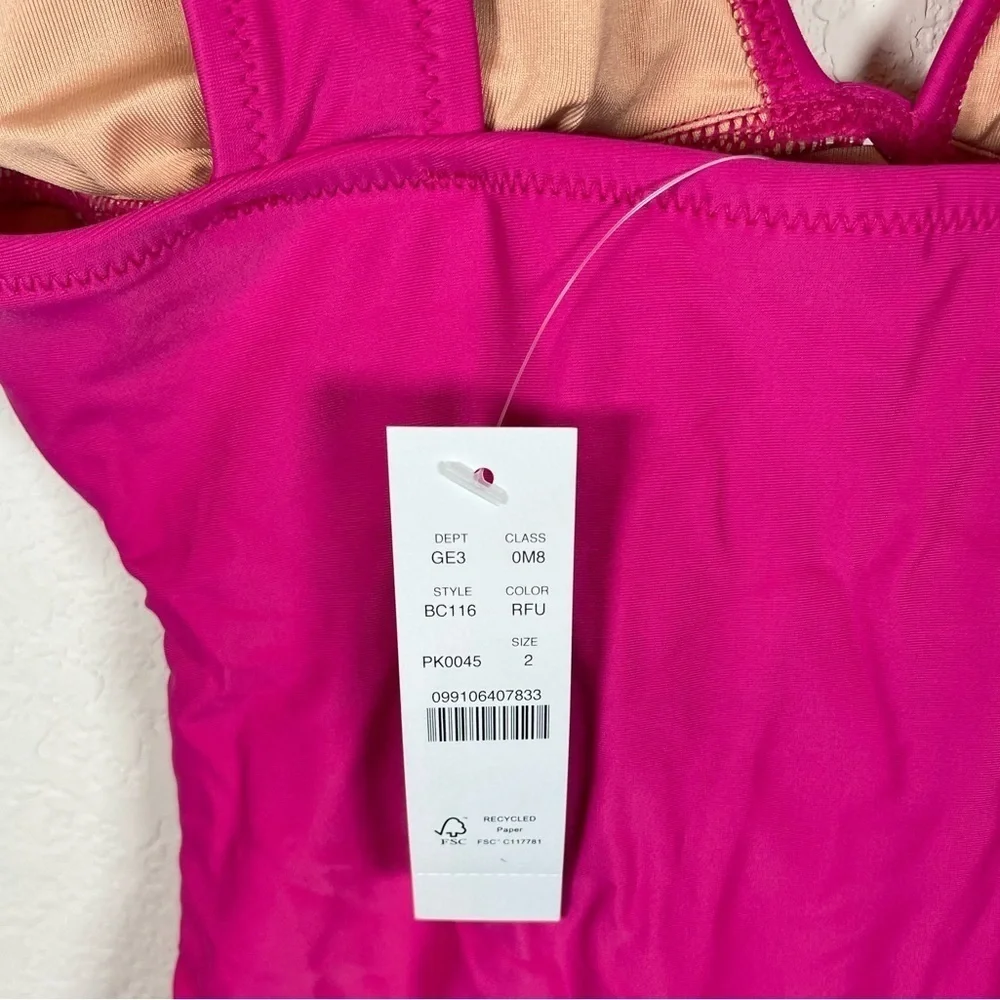 J.Crew Vibrant Pink One-Piece Swimsuit size 2
